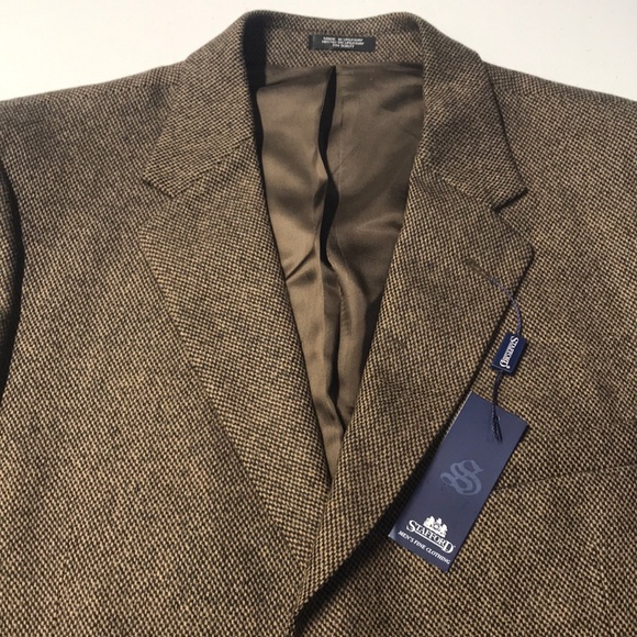 Stafford Other - 🆕 STAFFORD MENS 46 L Brown Wool Sport Coat Blazer